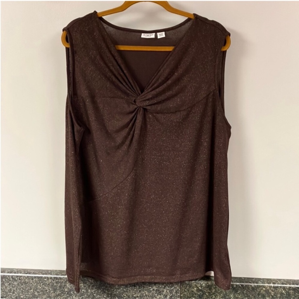 3/$15 ❤️ 2/27  Cato 4x brown sparkle sleeveless sweater lightweight